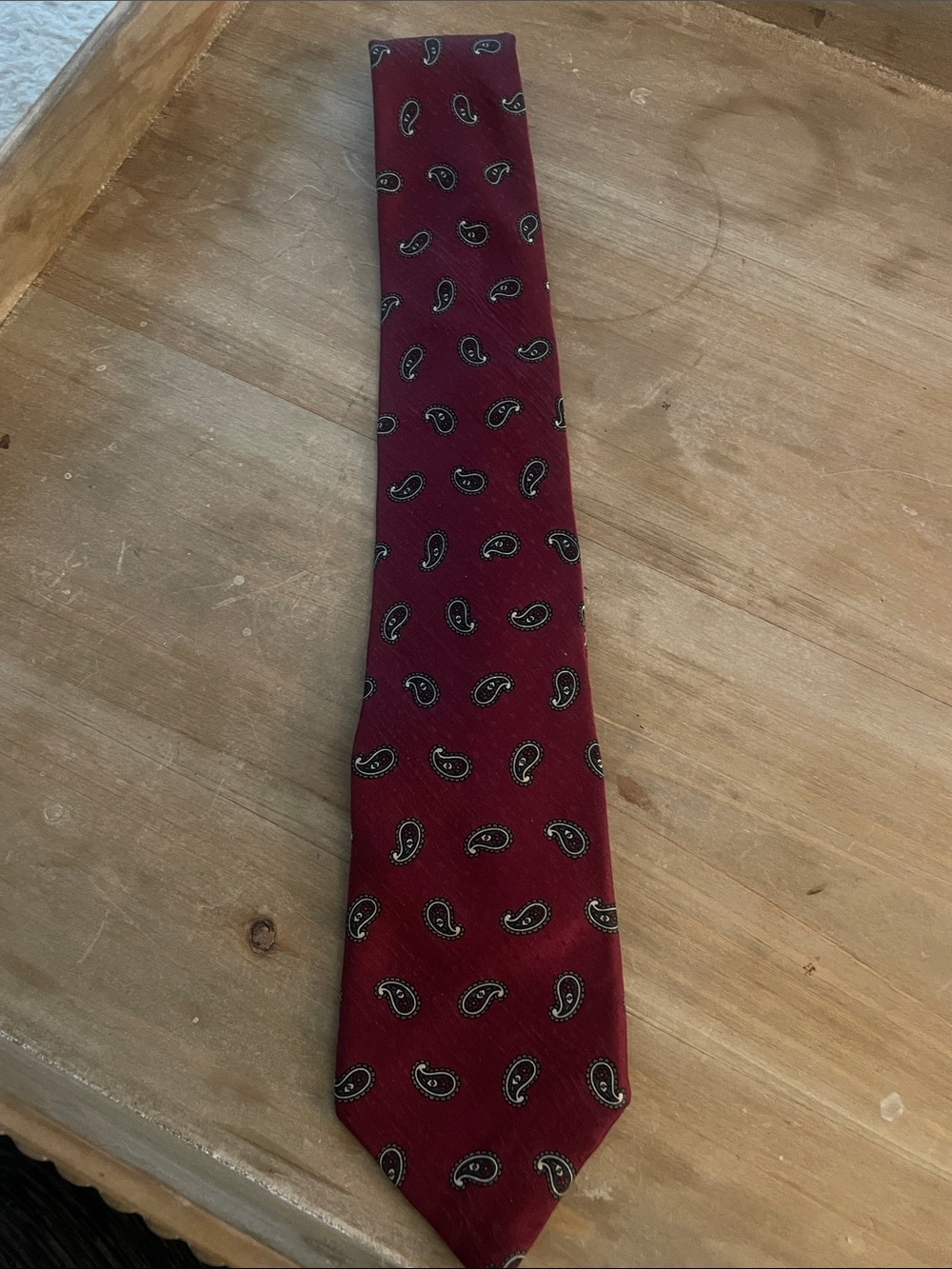 Italian Silk Men's Burgundy Paisley Necktie